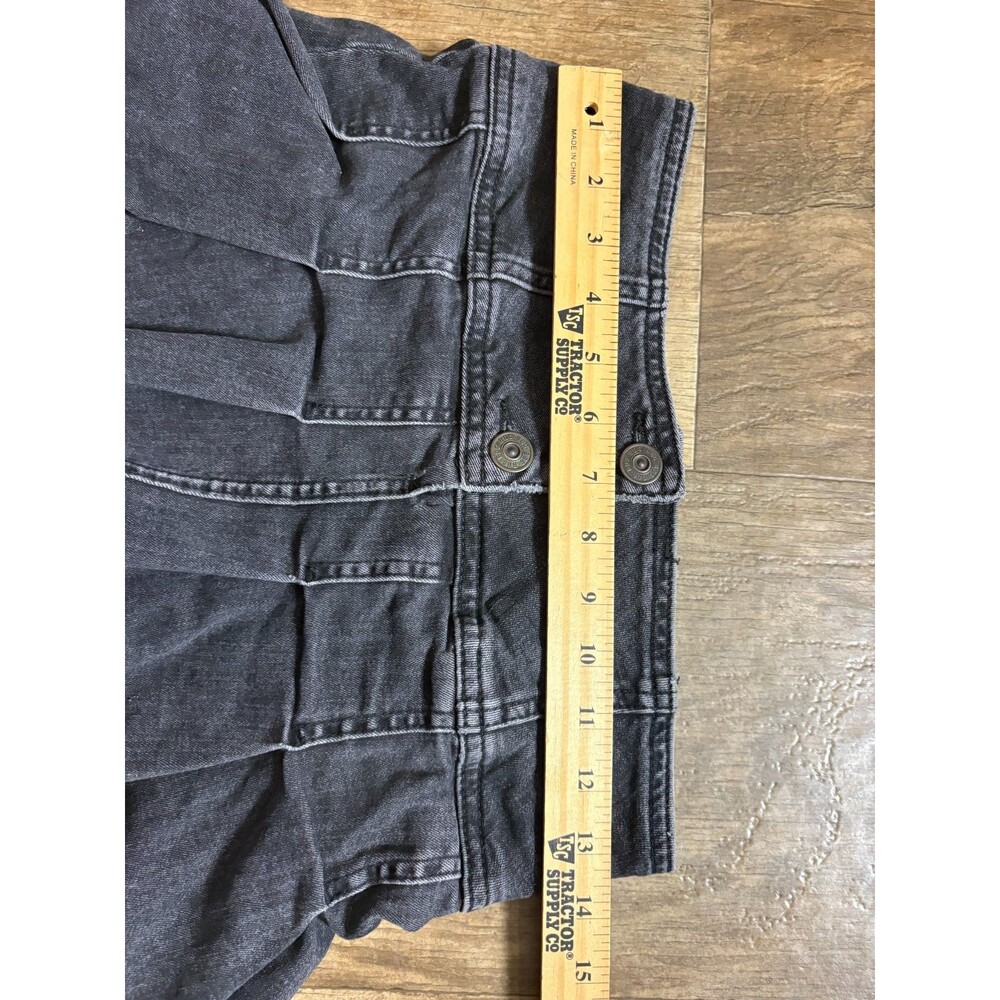BDG Urban Outfitters Denim Mini Skirt Womens Small Black 3 Button - Picture 2 of 5
